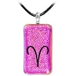Holly Lynn Pink ARIES Zodiac Dichroic Glass Necklace