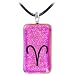Holly Lynn Pink Aries Zodiac Dichroic Glass Necklace