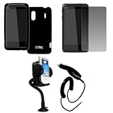 EMPIRE Black Silicone Skin Case Cover + 360 Degree Rotatable Car Windshield ....