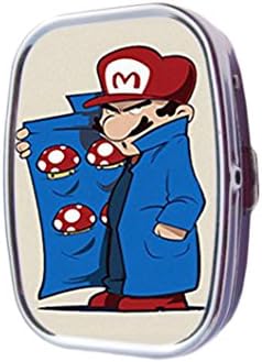 Mario Shroom Dealer Customized Pill Box case holder Durable Stainless Steel Box case gift for Pocket or Purse