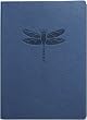 Blue Embossed Dragonfly Leather Journal - Lined