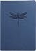 Blue Embossed Dragonfly Leather Journal - Lined