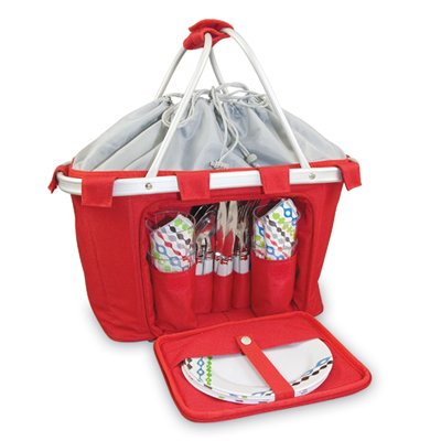 Metro Melrose Picnic Basket: Red Cooler Tote