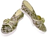 Coach Signature Perry Khaki Sandals Shoes Wedges