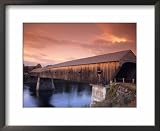 Longest Covered Bridge in the United States, Windsor, Vermont, USA Architecture Framed Art Poster Print by David R. Frazier, 22x18