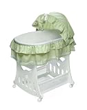 Badger Basket Company Portable Bassinet N Cradle with Toybox Base - Sage Waffle Ruffled
