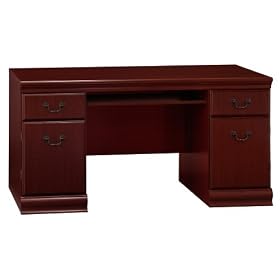 Bush Furniture Birmingham Executive Credenza, Harvest Cherry