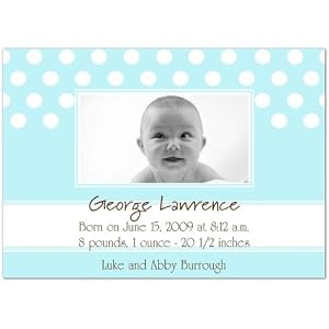 Polka-What-Polka-Blue-Birth-Announcements-Set-of-20