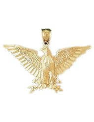 Dazzlers Solid Eagle Charm Pendant 14k Gold Available in three colors from jewelsberry (weights:4.9grams only)