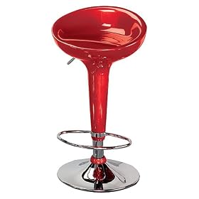 LumiSource Scooper Hydraulic Barstool, Red by LumiSource