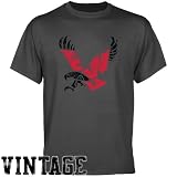 NCAA Eastern Washington Eagles Charcoal Distressed Logo Vintage T-shirt