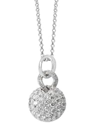 Tivolia Collection 14kt White Gold Round Pave Diamond Pendant