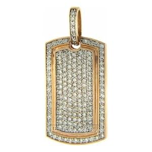 14K Rose Gold Diamond Dog Tag Pendant (3 3/4Cttw, SI Clarity, H Color)
