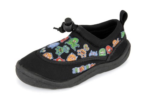 KIDS BOYS GIRLS CHILDRENS URBAN BEACH LITTLE MONSTERS AQUA SHOES WATER SOCKS SANDALS BEACH BLACK/BLACK SIZE 8