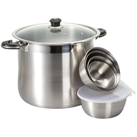 Concord Heavy Duty Stock Pot with Glass Lid and Bonus 10 piece Mixing Bowl Set by Concord