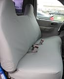 Exact Seat Covers, F243 X7, 1999-2007 Ford F150 and Light Duty F250 Bench Seat Custom Exact Fit Seat Covers, Gray Twill
