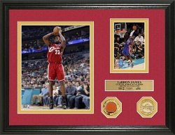 Lebron James 2008 NBA ALL STAR GAME USED BALL AND GOLD COIN PHOTO MINT