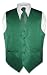 Men's Dress Vest & NeckTie Emerald Green Striped Vertical Stripes Design Set for Suit or Tuxedo
