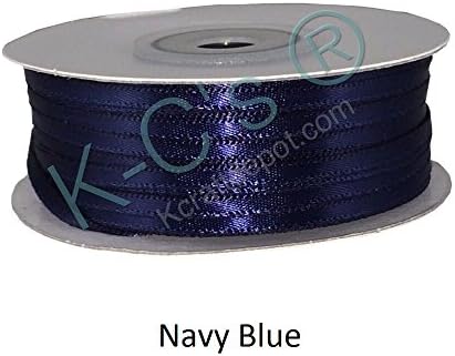 1/16" Satin Ribbon Double Faced 100 Yards Spool 100% Polyester - Navy Blue