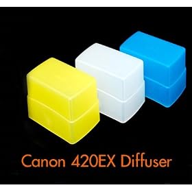 Janco Professional Omni-Bounce 3 Color White Blue Yellow Diffuser for Canon 420EX flash