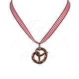 Alpenfl�stern Trachten-Halskette Breze (rot) - klassischer Damen Trachtenschmuck kariert mit Vichy-Karos, Dirndlkette, Trachtenkette und Trachtenhalskette f�rs Dirndl zur Wiesn und Oktoberfestvon "Alpenfl�stern"