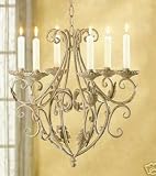 Victorian chic Vintage Iron shabby Scroll hanging Chandelier Candle Holder
