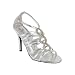 Rhinestone Dress Heel Sandal Silver Metallic