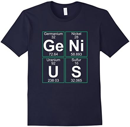 Men's  Ge-Ni-U-S Genius transparent funny chemistry tshirt Medium Navy