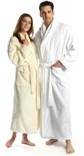 Turkishtowels Mens and Womens Original Terry Shawl Turkish Bathrobe, 100% Combed Pure Turkish Cotton Terry Robe (OSFM, White) Turkishtowels Mens and Womens Original Terry Shawl Turkish Bathrobe, 100% Combed Pure Turkish Cotton Terry Robe (OSFM, White)