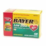 Bayer Low Dose "Baby" Aspirin Pain Reliever, 81mg Enteric Coated Tablets 120 ea