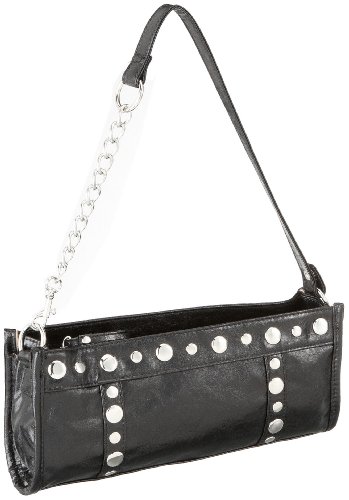 Contempo Tasche 7603-04, Damen Umh&auml;ngetasche, schwarz, (schwarz), 36x20x10