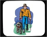 Mouse Pad with man, human, body, help, individuals, blind, individual, persons, newfoundland, dogs, cross, humans, people, person, dog, assist, street