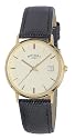 Rotary GS11476/03 Gents 9ct Gold Watch with Black Leather Strap