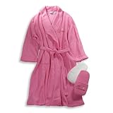 Jolie - Ladies Plus Size Fleece Robe And Slipper Set, Pink