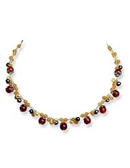 Sterling Silver Freshwater Cultured Pearls/Carnelian/Agate Necklace. 16in long.