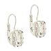 Large Sterling Silver Diamond cz Lever Back Earrings