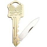 SOG Specialty Knives & Tools KEY102-CP Key Knife with Straight Edge Folding 1.5-Inch Stainless Steel Drop Point Blade, Satin Finish
