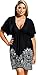 swimsuitsforall Women's Plus Size Black Boho Silver Foil Kimono Dress