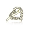Goldtone Heart Crystal Hair Accessory Barette Clip Fashion