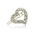 Goldtone Heart Crystal Hair Accessory Barette Clip Fashion