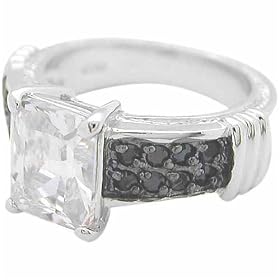 Buy Sterling Silver Black Simulated Diamond CZ RING Size 10 by SilverSpeck.com