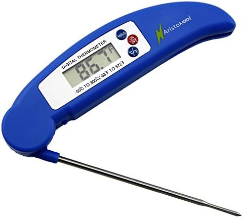 Fast Accurate Instant Read Digital Meat Thermometer - Aristokool High Performance BBQ Food Probe - Best For Kitchen Barbecue Grill or Smoker. Cooking Baking Bread Brewing Beer Wine, Steak &amp; Turkey.