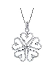 Diamond Heart Pendant in 14k White Gold with Chain 16" (1.33cttw, F Color, VS Clarity)