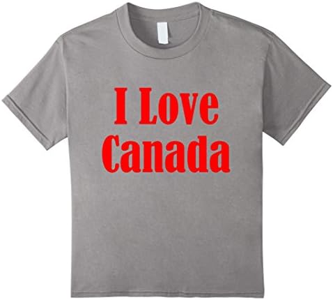 Kids Happy Canada Day, I love Canada Tshirt.  10 Slate