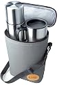 Isosteel Touring-Set Pro Bag, besteht aus 1 Isolierflasche, 0.9 l, 2 Autobecher, 0.4 l, Isoliertasche
