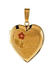 Heart Locket with "I Love You" Engraving in 14k Yellow Gold