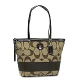 41k1vH35DGL. SL160  Coach Signature Stripe Book Bag Tote 15112 Mahogany Brown