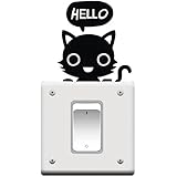 Mallom(TM) Cute Room Window Wall Decorating Switch Vinyl Decal Sticker Decor Cartoon (Black Small Cat)