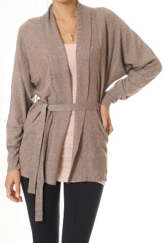 Langer Damen Cardigan mit Cashmere 34/XS 36/S 38/M Strickjacken Lange Damen Jacke Schwarz, Braun