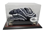 Montreal Canadiens Hockey Glove Display Case with Mahogany Finish Base